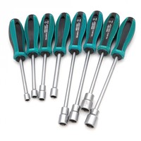 0512 8PCS with Bags (7mm-14mm) Socket Wrench Screwdriver Bit Set with Nut Drivers Ratcheting Spinner Handle
