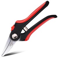 Deli Flower and branch Scissors (Red and Black series), 8&amp;quot; SK5 blade  adhesive handle, DL580121