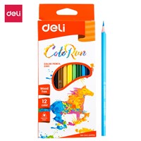 Deli EC00100 Colored Pencil Plastic  12 Colors Triangular Pencil