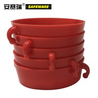 SAFEWARE, Road Cone Isolation Chain Sleeve (5 Pieces) 9cm Red Plastic Material, 11122