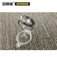 SAFEWARE, Scram Button Lock Tool 5032mm Mounting Hole 30mm Transparent PC Material, 37030