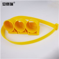 SAFEWARE, Tree Support Fixation Tool - Material: PP, Medium Diameter: 4.3cm, 3 Cups, 80cm Bandages, Color: Yellow, Package: 5Pc, 530037