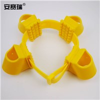 SAFEWARE, Tree Support Fixation Tool - Material: PP, Medium Diameter: 4.3cm, 4 Cups, 80cm Bandages, Color: Yellow, Package: 5Pc, 530040