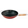 Wood handle wok
