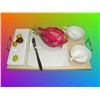 PORCELAINDINNER SET WITH WOODEN TRAY