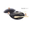 Non-stick Chinese Wok Set (double Wooden Handle)(t