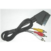 SCART 21-pin/3 x RCA cable