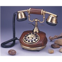 antique wooden telephone