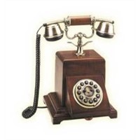 wooden antique phone