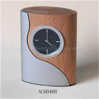 Wooden and metal combined clock