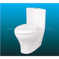 Water saving toilet with two ways flushing system in one piece W491