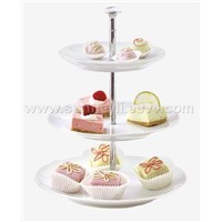 Cake Holder(Food Rack, Snack Container, Tableware, Kitchenware,Ceramics Plate, Stainless Steel Sta