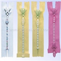 #5 Quality Rhinestone Zippers Available in Different Colors
