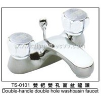 double handle duble hole waterbasin faucet