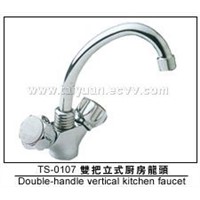 double handle vertical kitchen faucet