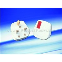 13A Fused Nylon/PC Plug with White Cord Grip Neon Bar