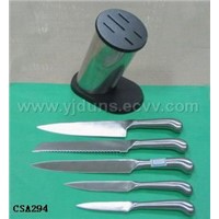 The Hollow Handle Knife Set with A S/S Block