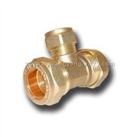 Brass Reducing Tee Compression Fittings.