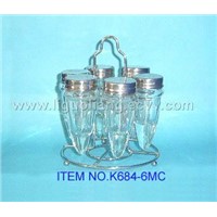 6pcs glass salt & pepper bottles set(K684-6MC)