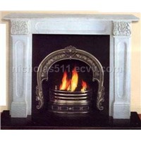Cast Iron Fireplace Insert And Marble Frame And Granite Hearth And Fireplace Accessory