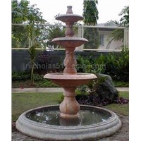 cast iron fountain and marble fountain