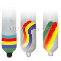 Colorful pictured condom