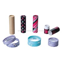 Paper tubes and leather cases for cosmetics