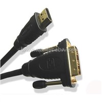 HDMI-DVI HDMI A Type to DVI-D Male Cable with Gold