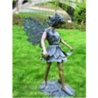 FAIRY BRASS SCULPTURE PIPED