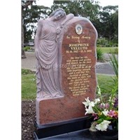 tombstone, monument with angel statues, gravestone