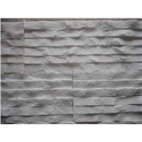 white marble split tile