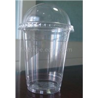 PET cup with dome lid,disposable plastic cup