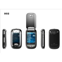 Dual GSM, Dual working, Full Touch Screen with crystal flip Design X02