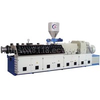 Twin conical screw plastic extruder