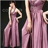 Evening ball dress prom gown pleated Silk