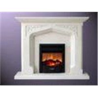limestone fireplace