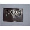 pu leather labels with rhinestone