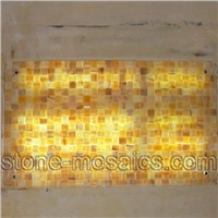 Stone mosaic floor tiles