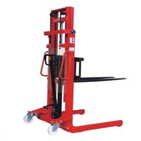 Semi-Electric Stacker With Adjustable Fork