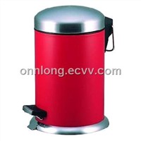 12Lpedal trash can with vaulted lid