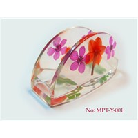 Handmade Business Card Holder with Dried Flower (MPT-Y-001)