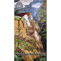 Stained Glass Windows &amp;amp; Panels with Hand Painted Portrait (Jesus002)