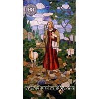 Stained Glass Windows &amp;amp; Panels with Hand Painted Portrait (Jesus003)