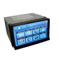 Double din car dvd with 7 inch touch screen/bluetooth/IPOD in/USB/SD/GPS/RDS