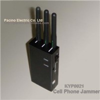 Handheld mobile phone jammer