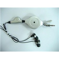 Retractable cable headphone