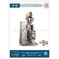 FULLY AUTOMATIC VERTICAL FORM, FILL AND SEAL POUCH PACKING MACHINE WITH AUGER FILLER (COLLAR TYPE)