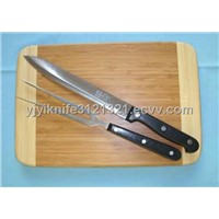 2pc Knife Set w/ Bamboo Bord (YLA048)