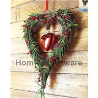 Rattan wreath heart HW090105