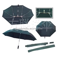 Aluminum Shaft Fiber Ribs Straight Umbrella